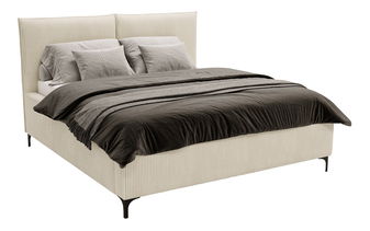 Pat de o persoană 120 cm Camtana (crem + Negru) (cu somieră) (cu sp. depozitare)