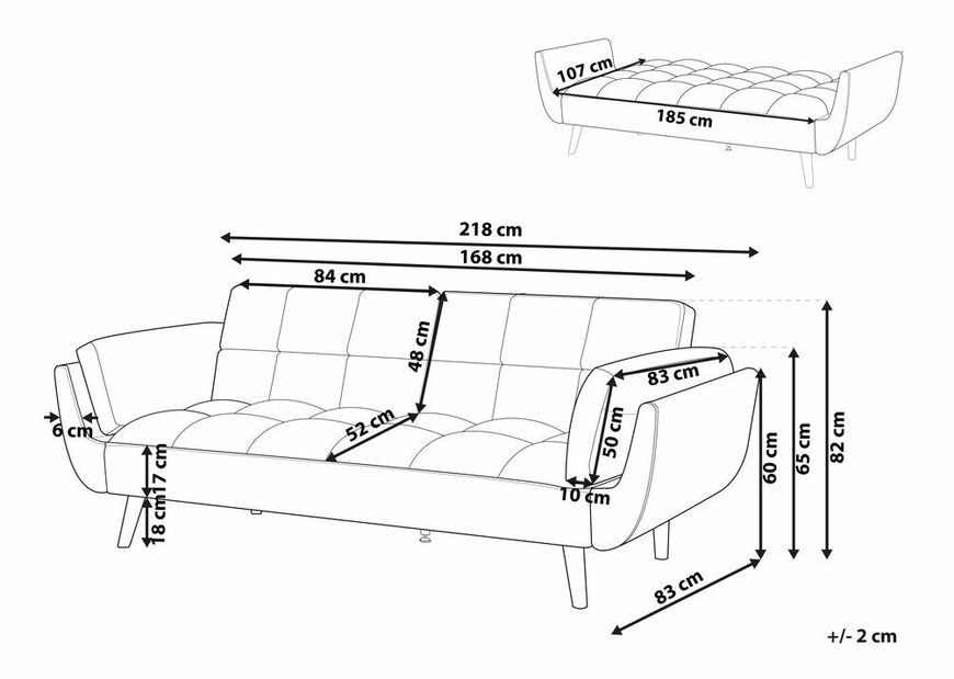 Pohovka trojsedačka ASABA (sivá)