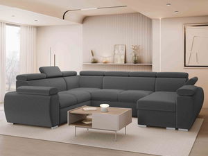 Rohová sedacia súprava Gozo U (sivočierna) (P)