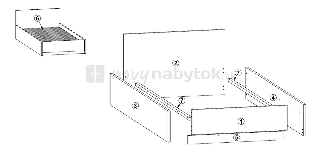 Jednolôžková posteľ 90 cm BRW Lendi LOZ/90