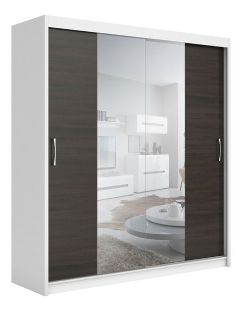 Dulap de haine Elda F38/200/26 (Alb + Wenge)