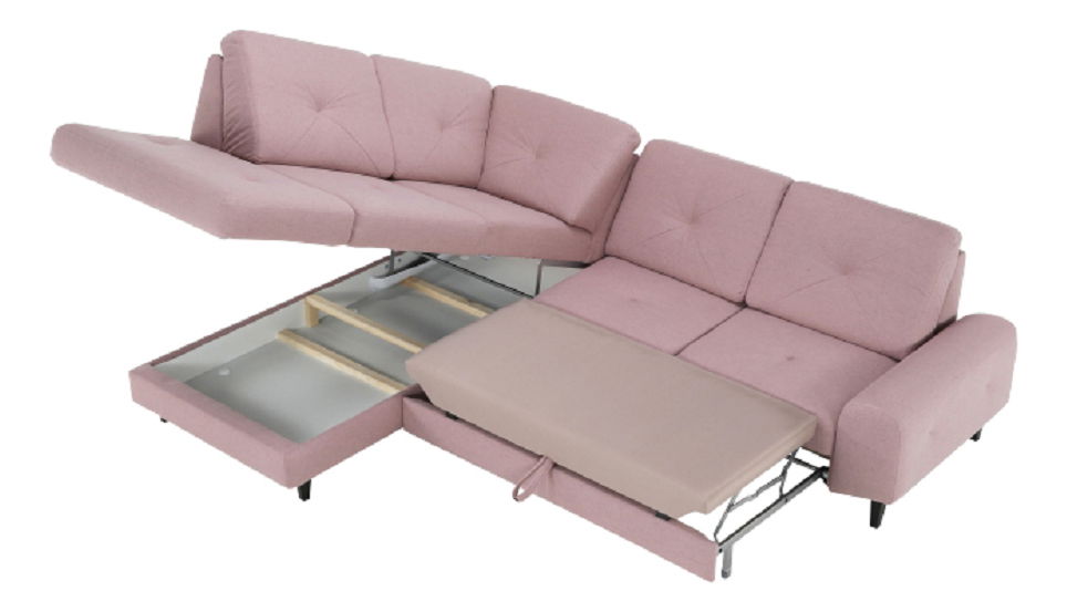 Sarokkanapé Prada (púder rózsaszín) (B)