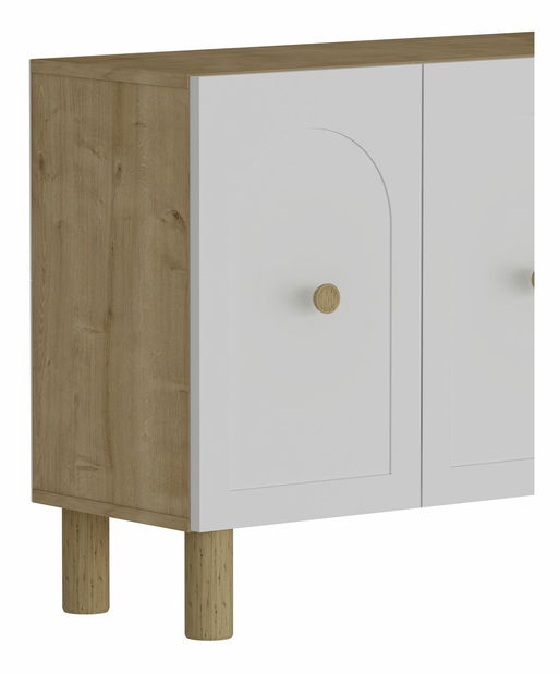 Komoda Notred (safirni hrast + bijela)