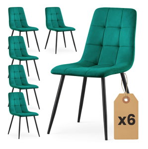 Set 6 ks jedálenských stoličiek Nairobi (tmavozelená)