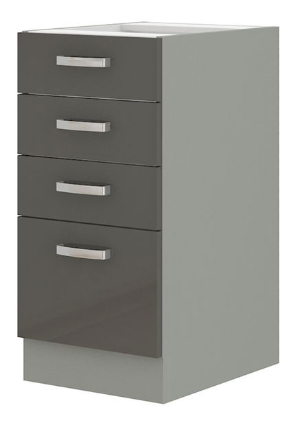 Alsó konyhaszekrény Gonir 40 D 4S BB (szürke + szürke)