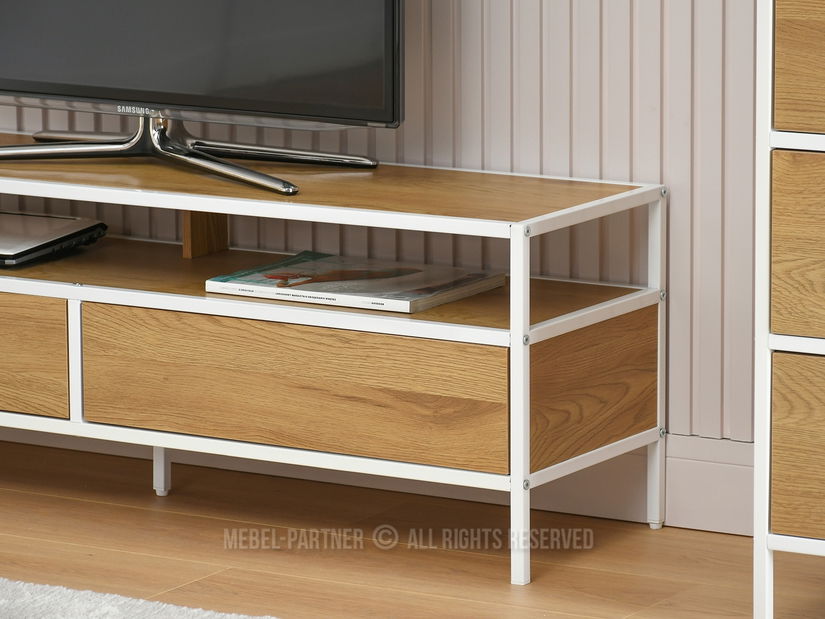 TV asztal/szekrény Soren Rtv (tölgy + fehér)