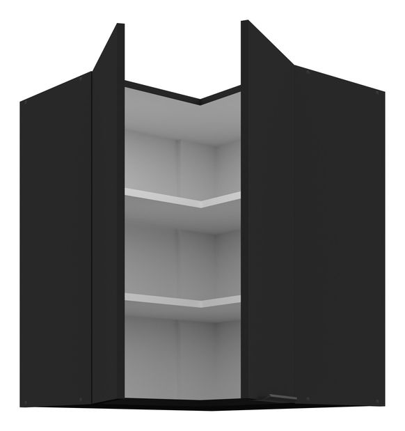 Dulap superior de bucătărie, de colț Sienla 60 60 GN 72 2F 90 (negru mat)