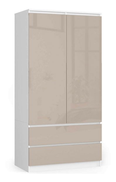 Dulap de haine Safwan (Alb + cappuccino lucios)