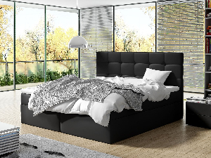 Kontinentálna posteľ 140 cm Cinara (ekokoža soft 011 (čierna)