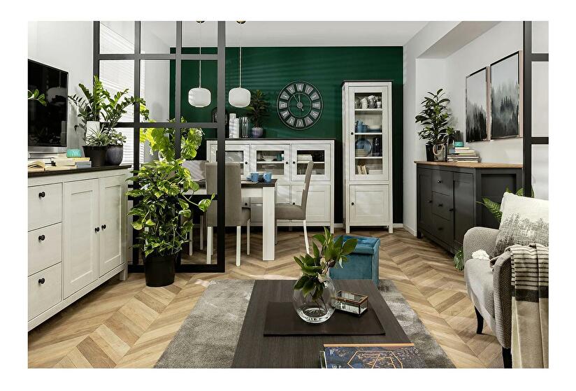 Mobilier living Hesen 1 (zadă sibiu deschis + pin larico + grafit + stejar artisan)