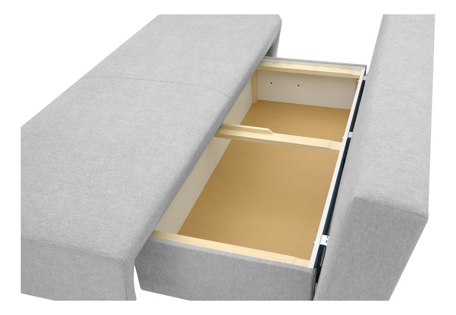 Széthúzható kanapé Pelona (világosszürke) (tárolóhellyel)