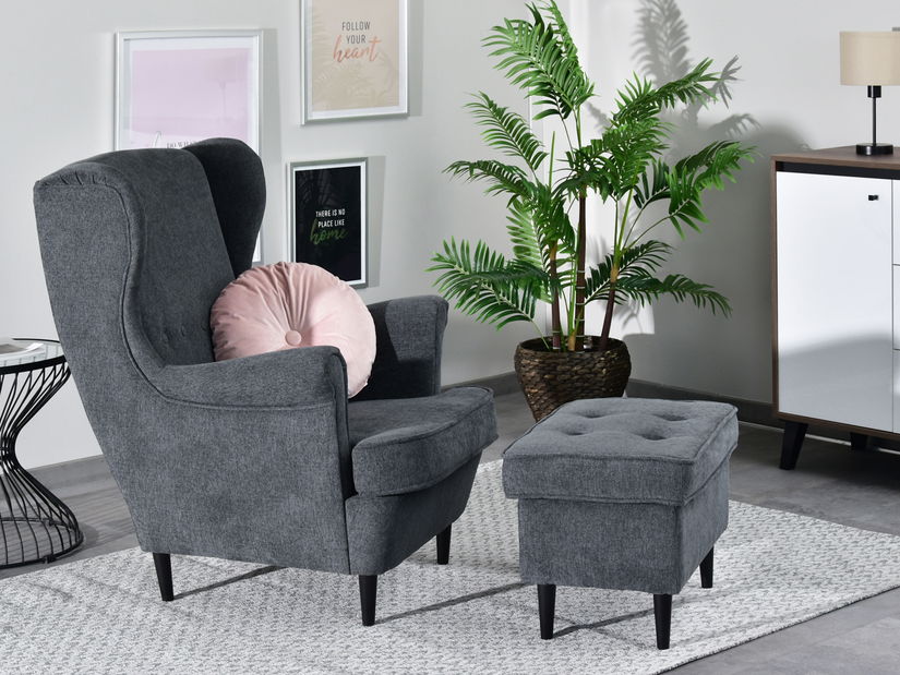 Taburetka Muriera (grafitová + biela)