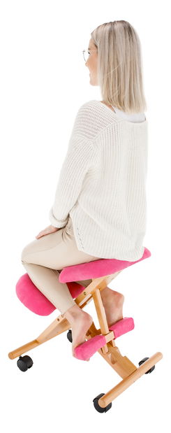 Irodai fotel Grisel (bükk + rózsaszín)