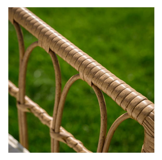 Set mobilier de grădină Arala (natural + bej + negru) (pentru 4 persoane)