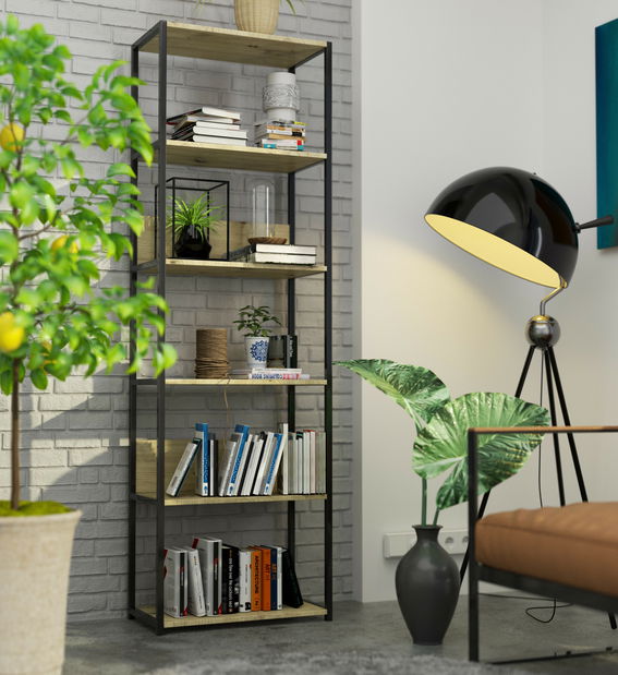 Raft Incapaz 60 (negru + stejar artisan)