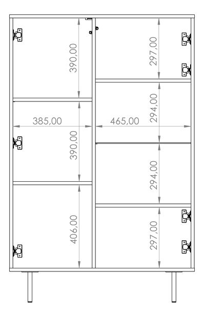 Vitrină Presto WIT90 (Negru mat + captains deck)