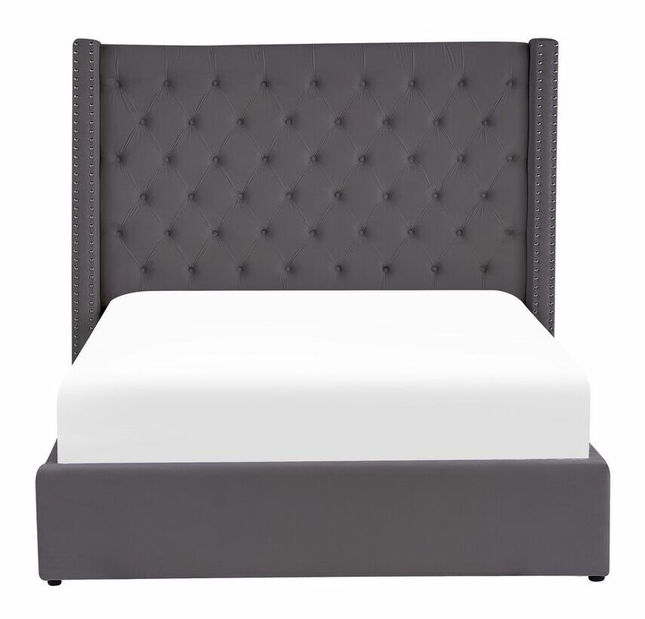 Manželská posteľ 140 cm Lubbka (sivá) (s roštom) (s úl. priestorom)