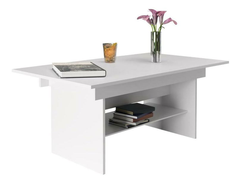 Masă de sufragerie extensibilă Likud (alb) (pentru 4-6 persoane)