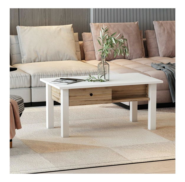 Dohányzóasztal Pepudo (fehér + dió) 