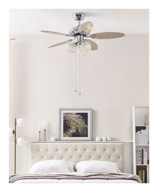 Ventilator de tavan cu iluminat Huw (argintiu)