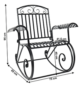 Vrtna fotelja za ljuljanje Flamanda (crna)