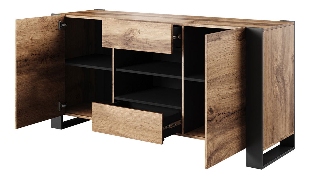 Comodă modernă Elexia (wotan + antracit)