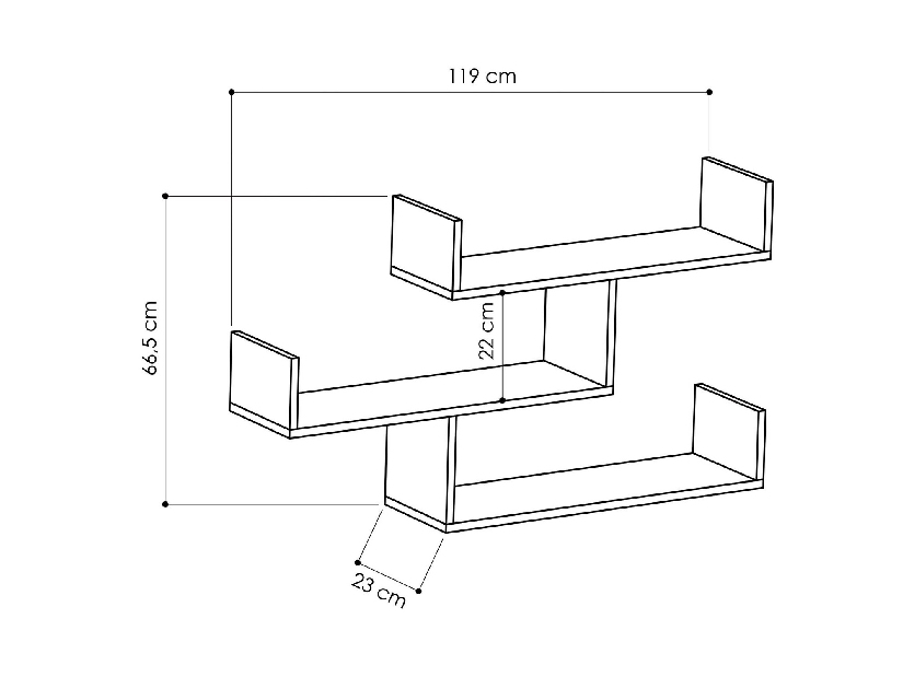 Sistem de rafturi Thane (Alb)