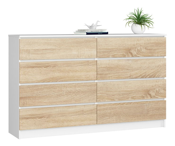 Komoda Koa IV (biela + dub sonoma)