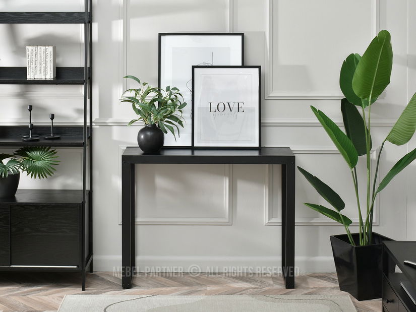 Konzolasztal Ines (fekete fa + fekete)