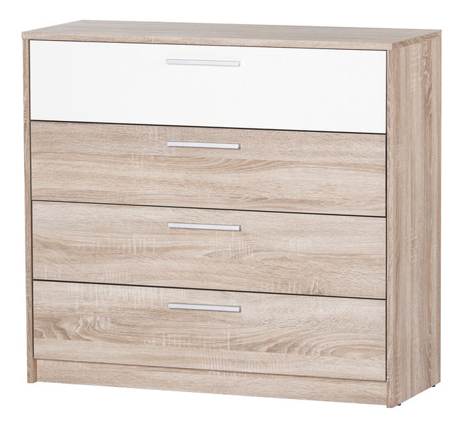 Comodă Melinne 06 (stejar sonoma 3D + alb)