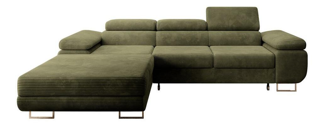 Kutna garnitura Grande (L) (maslinasto zelena + krom)