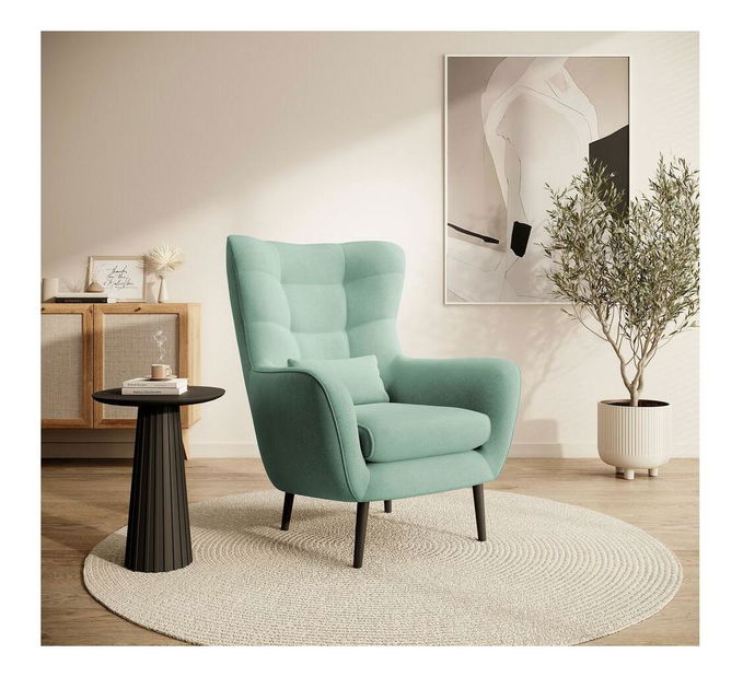 Fotel lábtartóval Veneza VZ1 (menta + fekete)