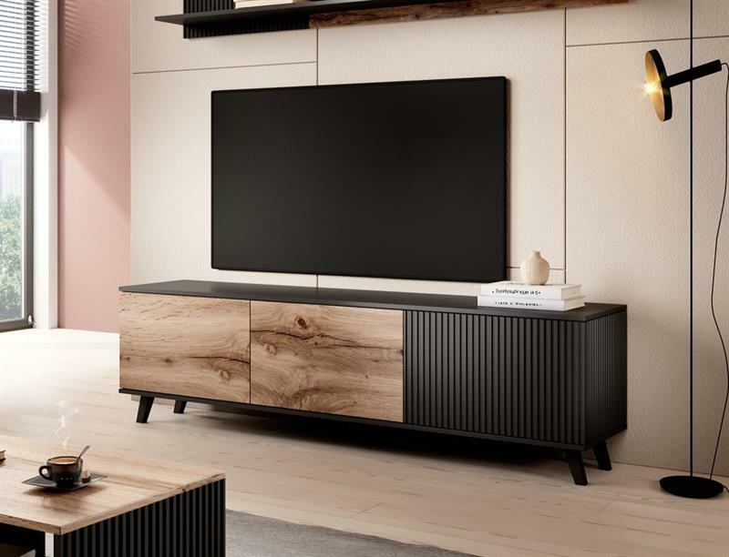 TV asztal Ranae RTV2 (wotan tölgy + fekete)