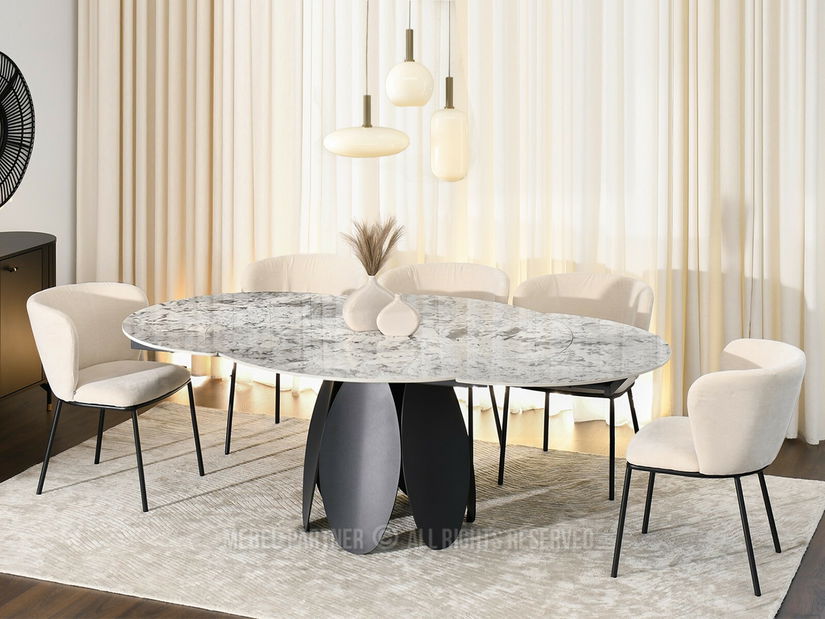 Blagovaonski stol Facilidades (siva + crna)