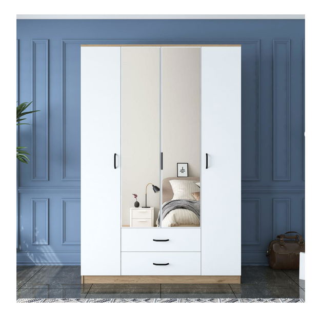 Ruhásszekrény Bafaretta 31 (tükörrel) (dió + fehér)