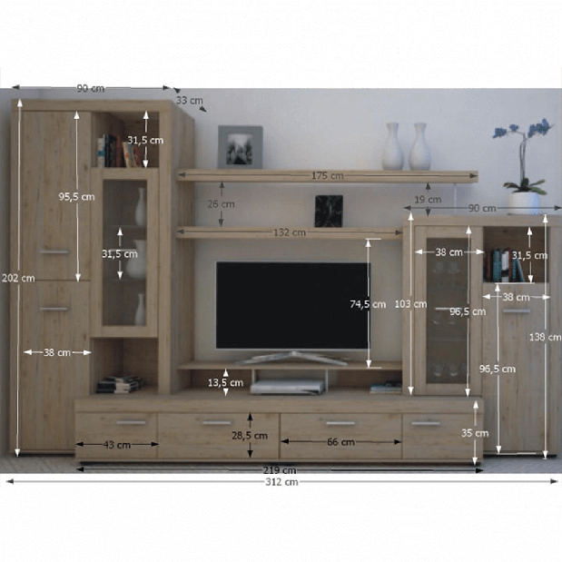 Mobilier living Adah New San Remo (cu iluminat)