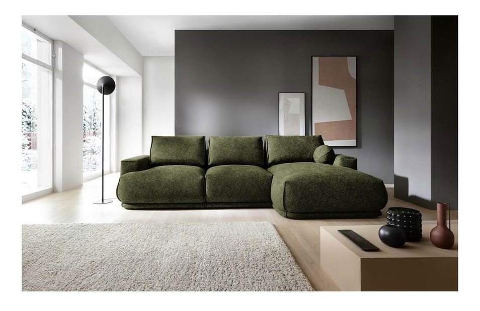 Sarokkanapé Dita (J) (sötétzöld + fekete)