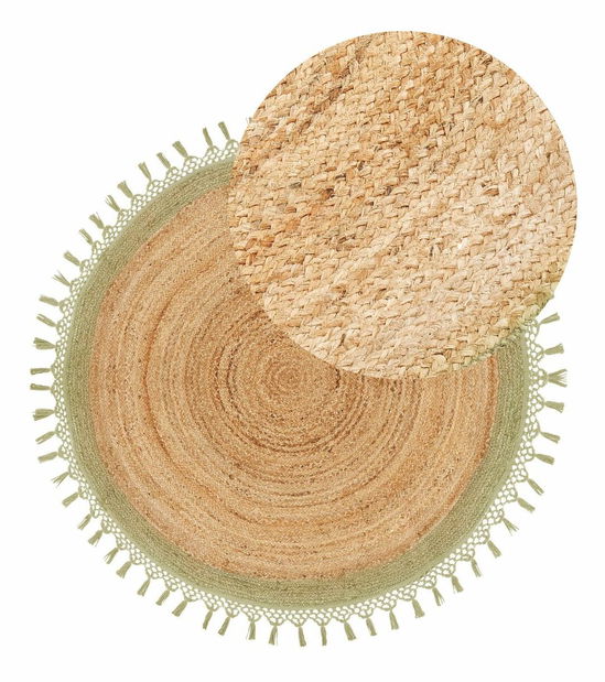 Covor ⌀ 140 cm Marty (bej + verde)