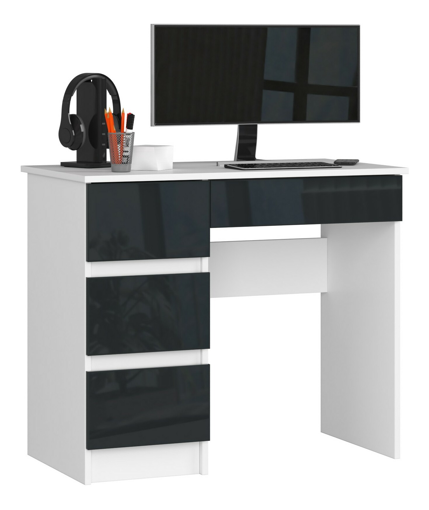 PC asztal Benicio II (fényes grafit) (B)