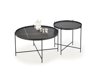 Set 2 buc. măsuțe de cafea Julie (negru)