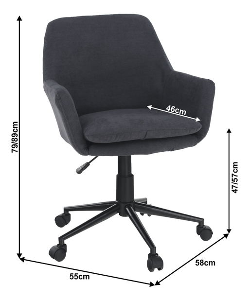 Irodai fotel Lawrence (sötétszürke)