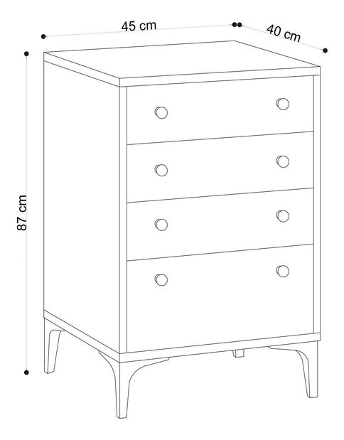 Comodă Aliex 3 (stejar + negru)