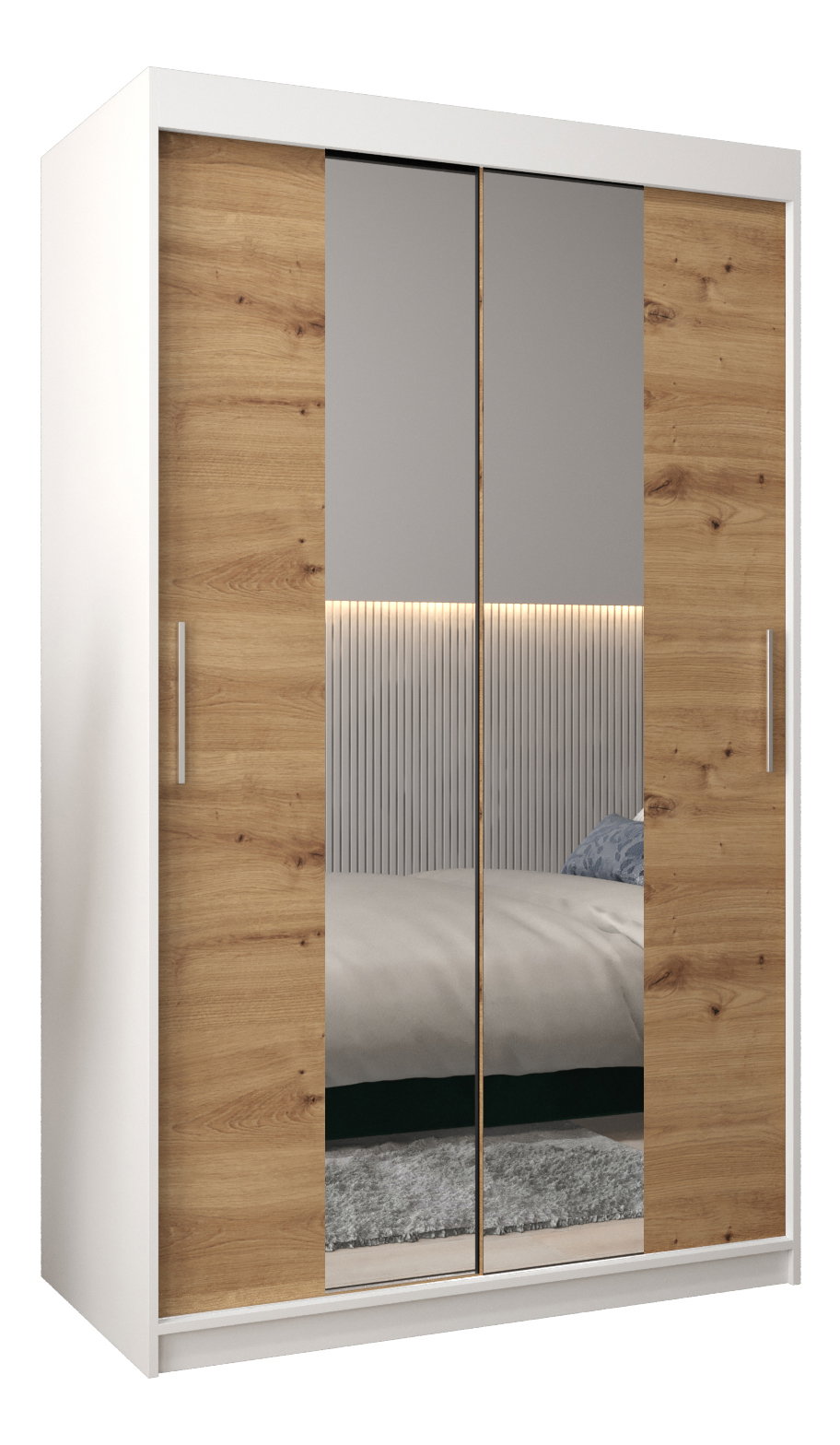 Ruhásszekrény 120 cm Toki 1 (matt fekete + artisan tölgy)