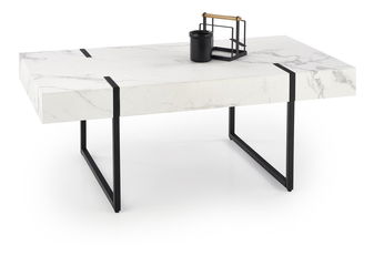Konferenčný stolík Birgit (mramor biely + čierna)
