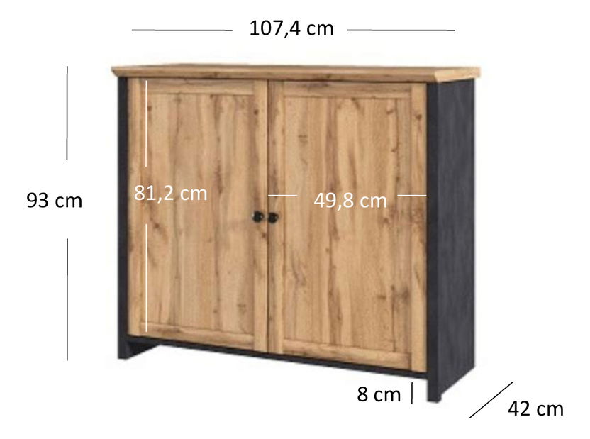 Ormarić Nella 2D (hrast wotan + matera) *rasprodaja