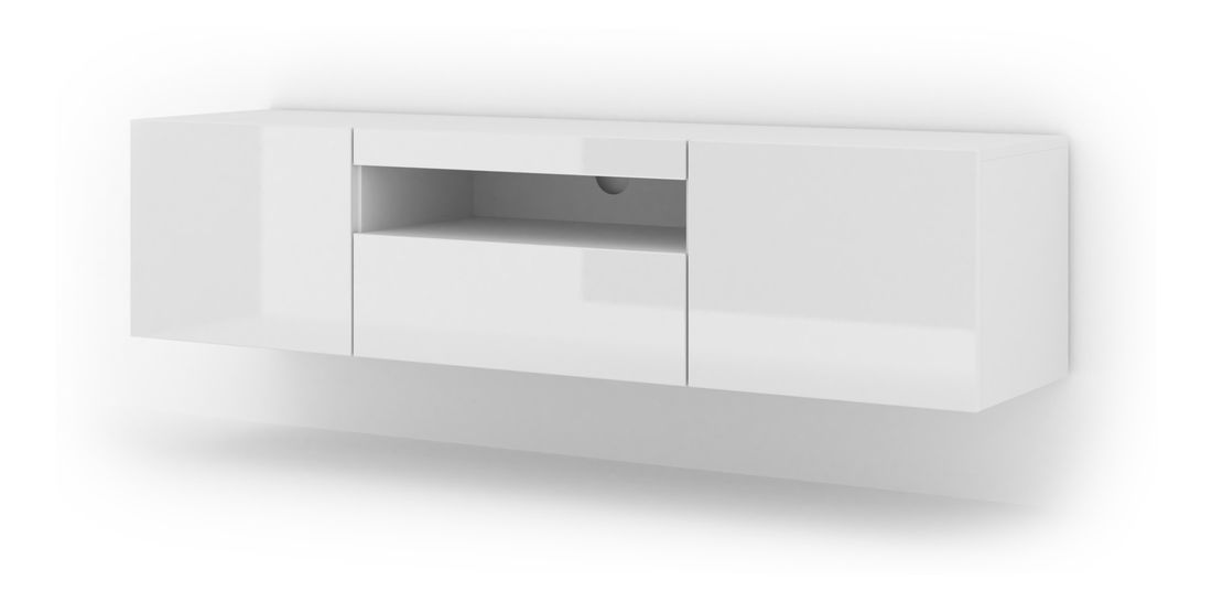 TV stolík/skrinka Aurinko 150 (lesklá biela)