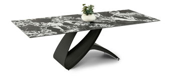 Jedálenský stôl Caramelos (mramor + čierna)