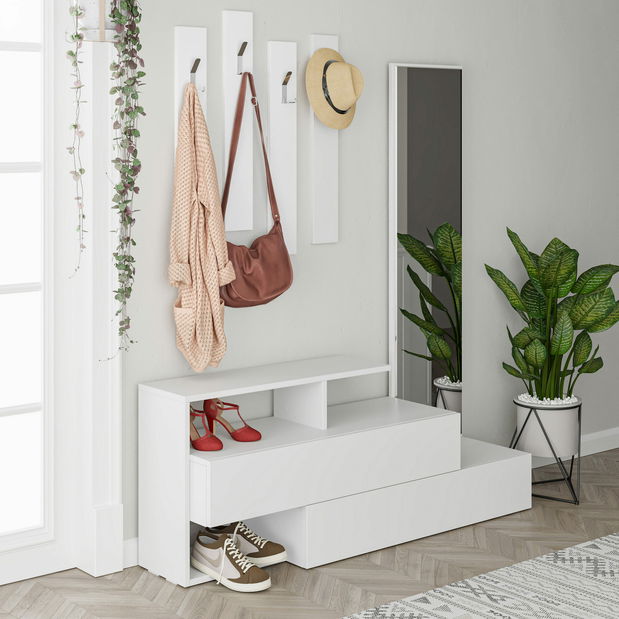 Set mobilier pentru hol Rambo (Alb)