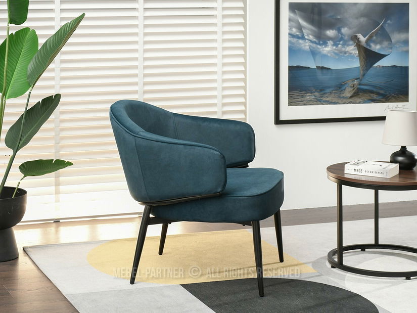 Kreslo Alfredo (tyrkysová + čierna)