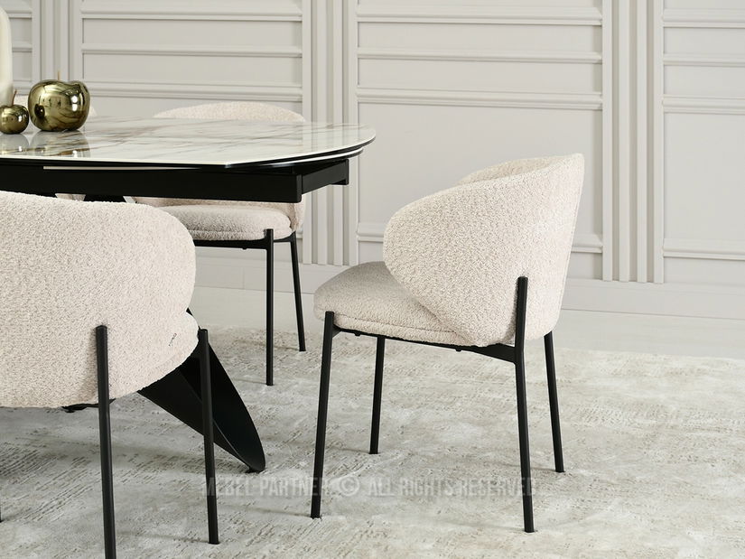 Scaun Marleen (tmavocrem + negru)